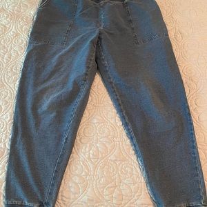 Pure Jill Indigo Jogger Pants Size L Denim Look Soft Cotton Blend with Stretch